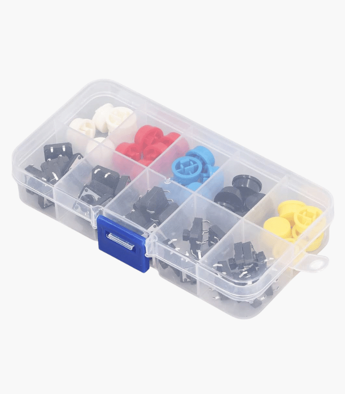 Big Push Button Switch With Cap Kit Box - 25Pcs